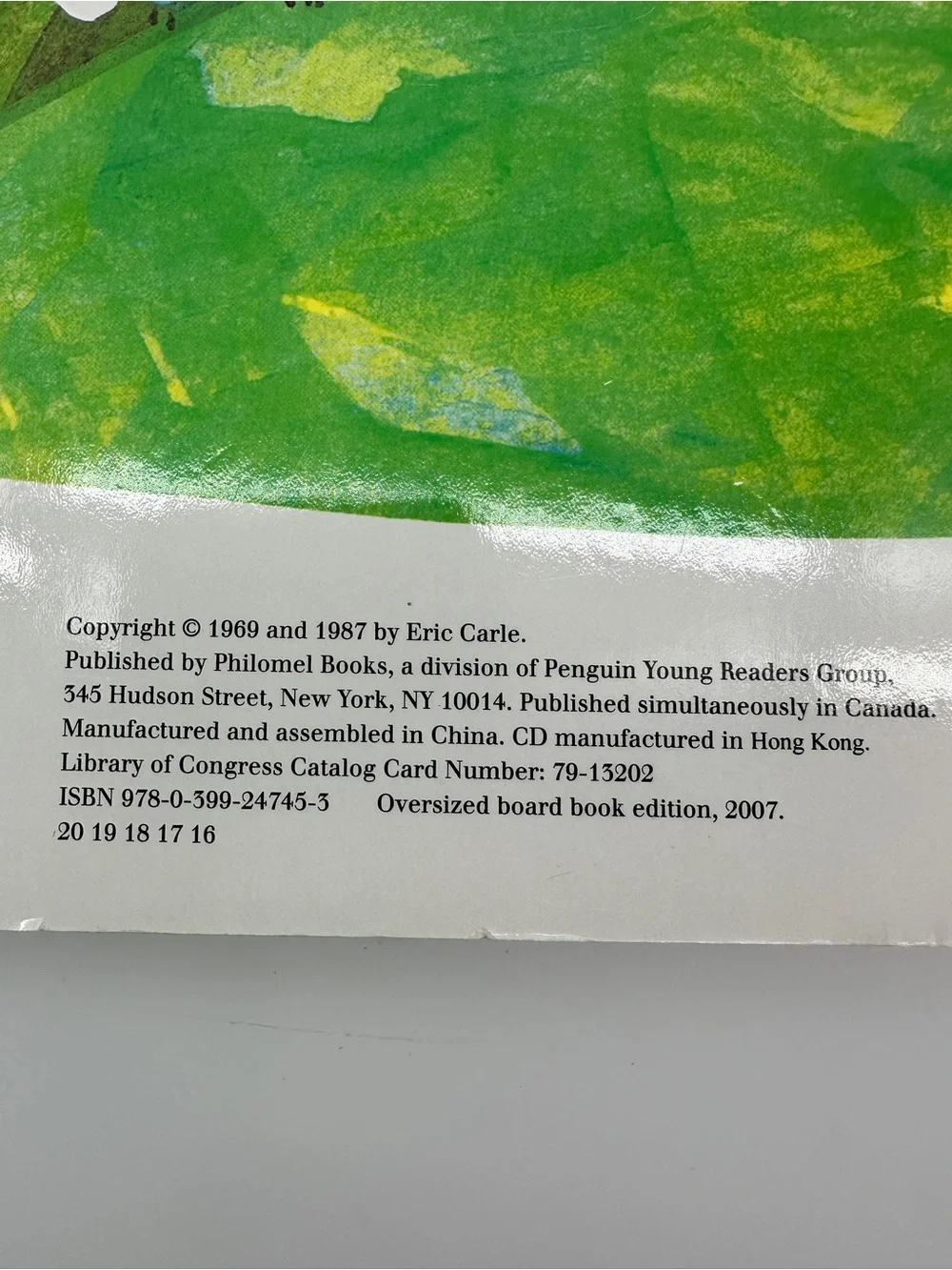 Very Hungry Caterpillar board book preowned showing